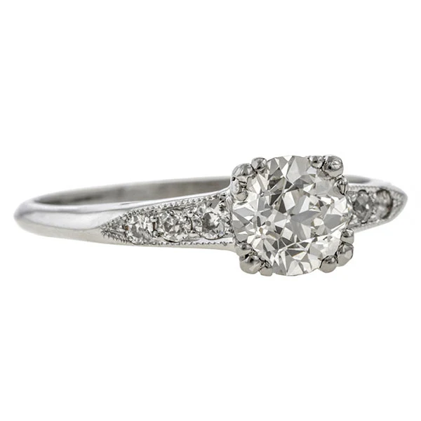 Vintage Engagement Ring, Old Euro 0.84ct. - Image 3