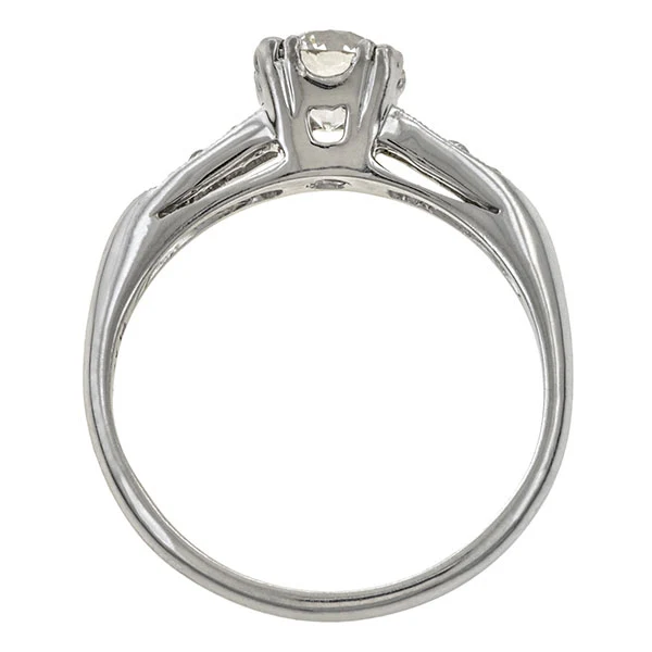 Vintage Engagement Ring, Old Euro 0.84ct. - Image 5