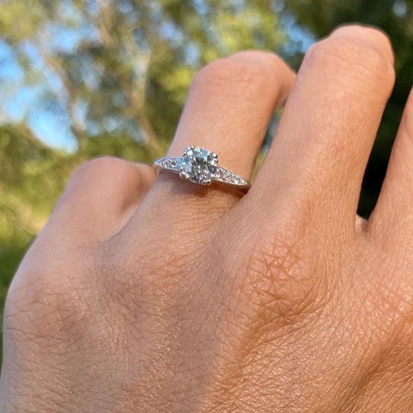 Vintage Engagement Ring, Old Euro 0.84ct. - Image 6