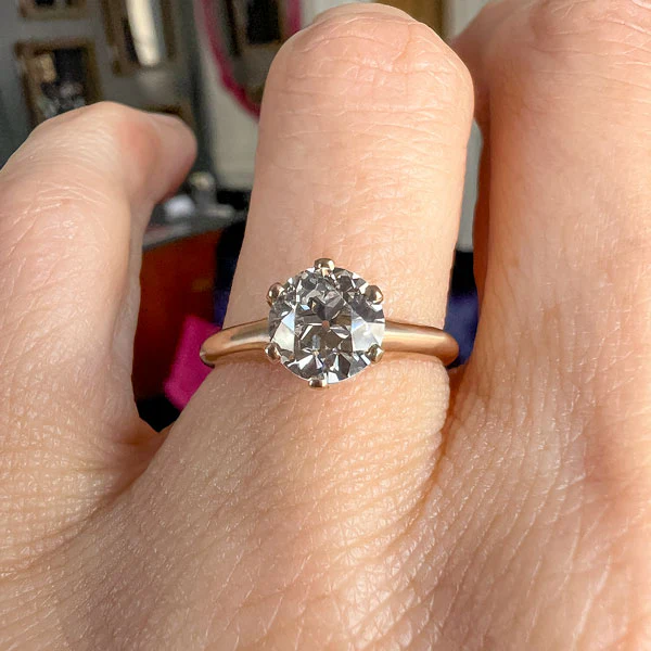 Vintage Diamond Engagement Ring, Old Euro 1.09ct. - Image 2