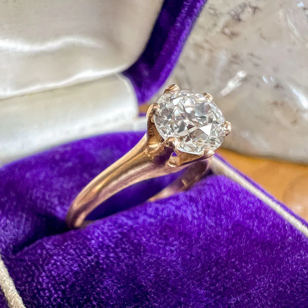 Vintage Diamond Engagement Ring, Old Euro 1.09ct. - Image 3