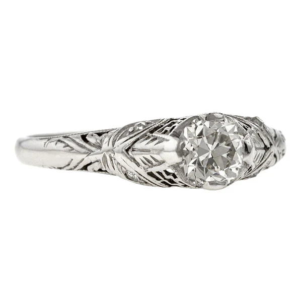 Art Deco Engagement Ring, Old Euro 0.57ct. - Image 3