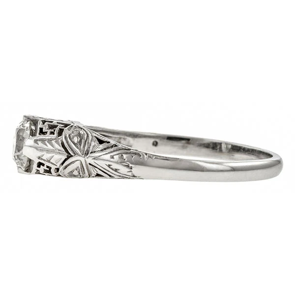 Art Deco Engagement Ring, Old Euro 0.57ct. - Image 4