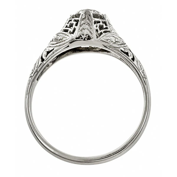 Art Deco Engagement Ring, Old Euro 0.57ct. - Image 5