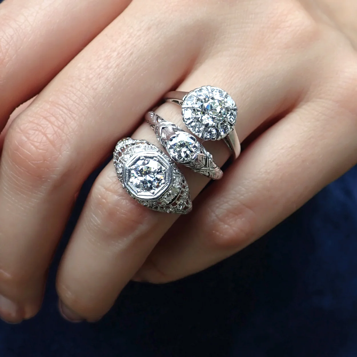 Art Deco Engagement Ring, Old Euro 0.57ct. - Image 6