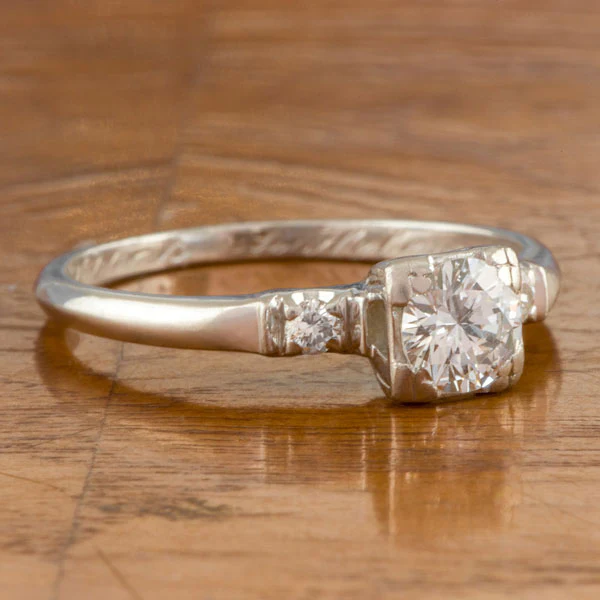Vintage Engagement Ring, RBC. 0.40ct. - Image 3