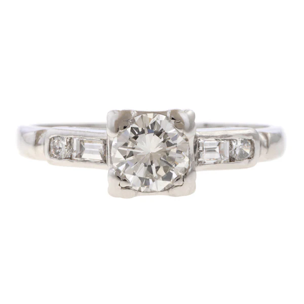 Vintage Engagement Ring, RBC 0.50ct.