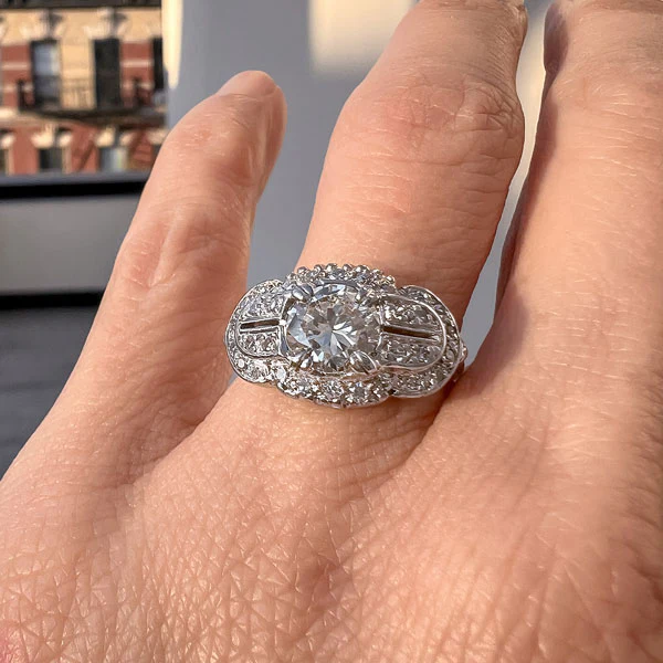 Vintage Engagement Ring, RBC 1.05ct.