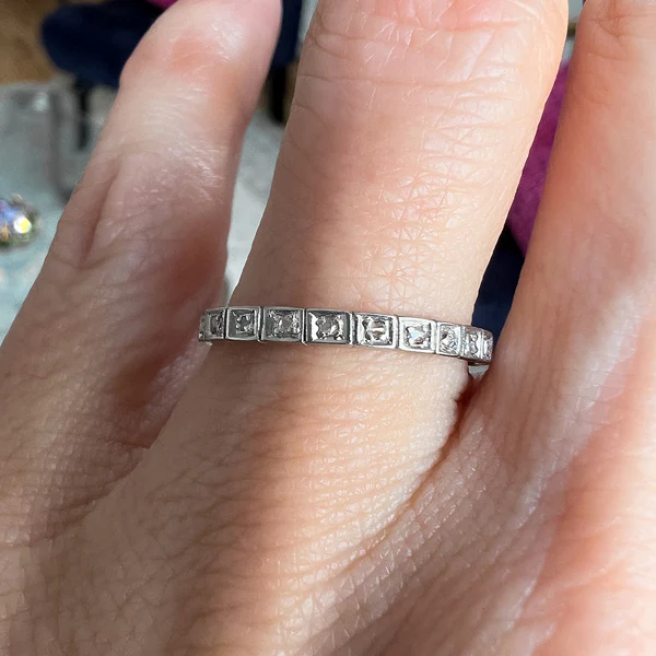 Vintage Diamond Wedding Eternity Band, Size 6 3/4 - Image 2