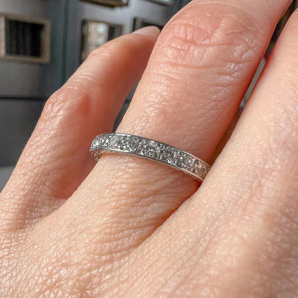 Vintage Eternity Wedding Band Ring, Size 8 1/4 - Image 2