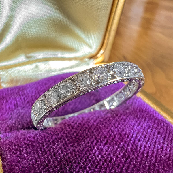 Vintage Eternity Wedding Band Ring, Size 8 1/4 - Image 3