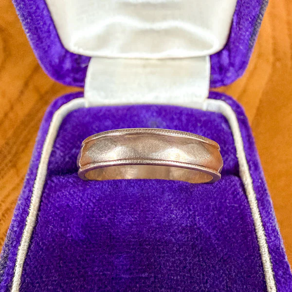 Vintage Faceted Wedding Band Ring, Size 9