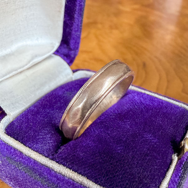 Vintage Faceted Wedding Band Ring, Size 9 - Image 3