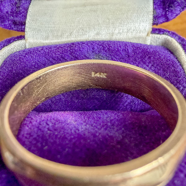 Vintage Faceted Wedding Band Ring, Size 9 - Image 5