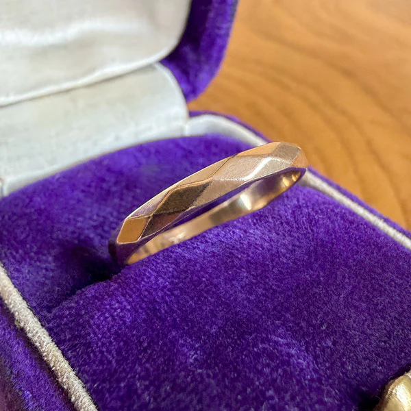 Vintage Faceted Wedding Band Ring, Size 6.5 - Image 3