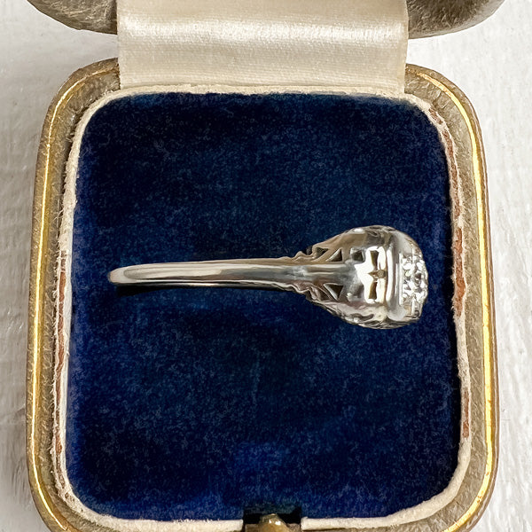 Vintage Filigree Diamond Three Stone Engagement Ring, TRB 0.15ct. - Image 4