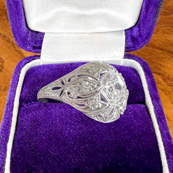 Vintage Filigree Engagement Ring, Old Euro 0.20ct. - Image 2