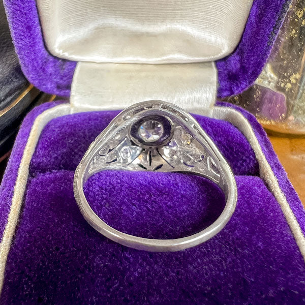 Vintage Filigree Engagement Ring, Old Euro 0.20ct. - Image 5