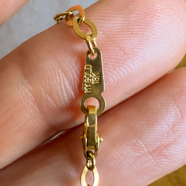 Vintage Flat Oval Link Chain Necklace - Image 4