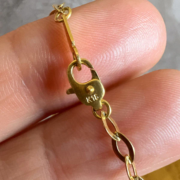 Vintage Flat Oval Link Chain Necklace - Image 5
