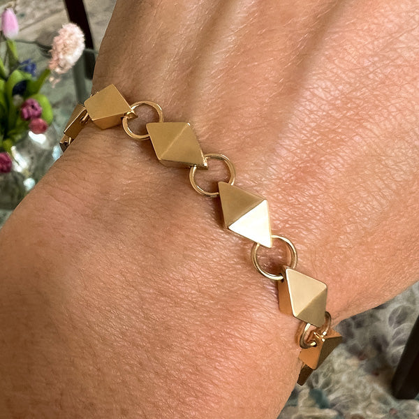 Vintage Geometric Link Bracelet - Image 2