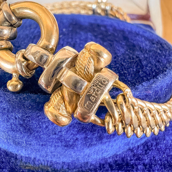 Vintage Gold Link & Sapphire Bracelet - Image 4