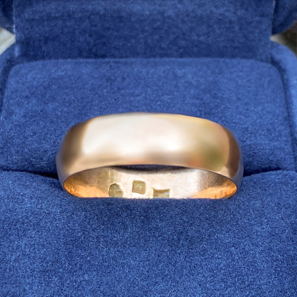 Vintage Half Round Wedding Band, Size 13