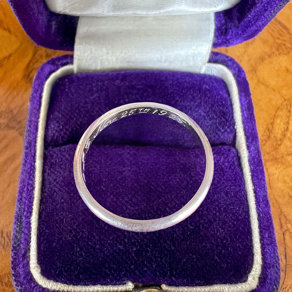 Art Deco Half Round Wedding Band Ring, Size 7.5 - Image 3