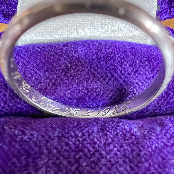 Art Deco Half Round Wedding Band Ring, Size 7.5 - Image 4