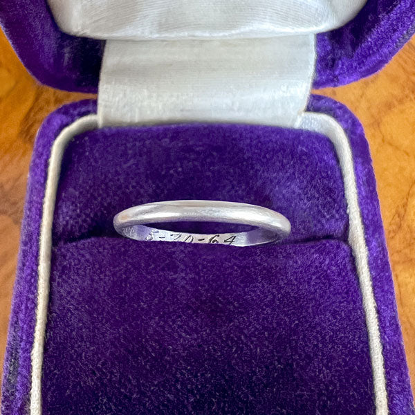 Vintage Half Round Wedding Band Ring, Size 4 1/4