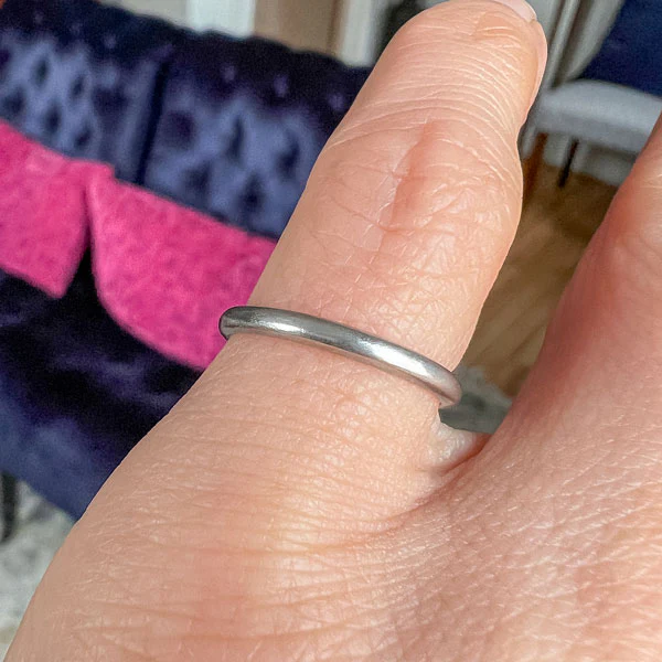 Vintage Half Round Wedding Band Ring, Size 4 1/4 - Image 2