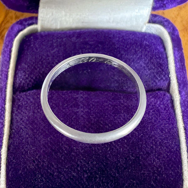 Vintage Half Round Wedding Band Ring, Size 4 1/4 - Image 3