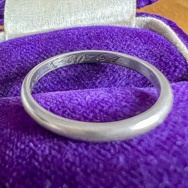 Vintage Half Round Wedding Band Ring, Size 4 1/4 - Image 4