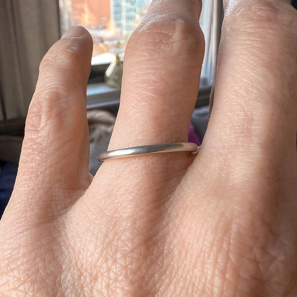 Vintage Half Round Wedding Band Ring, Size 7 1/4 - Image 2