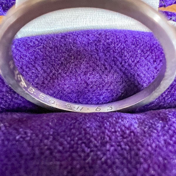 Vintage Half Round Wedding Band Ring, Size 7 1/4 - Image 4