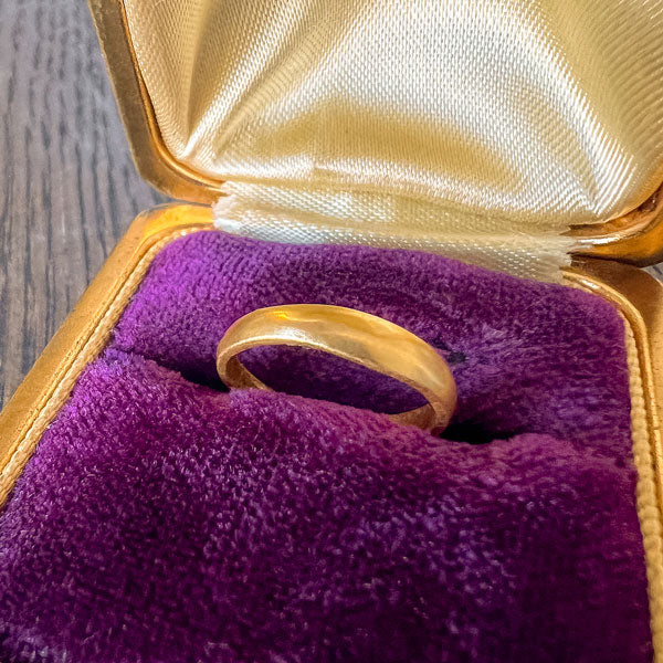 Vintage Half Round Wedding Band, Size 1 1/2