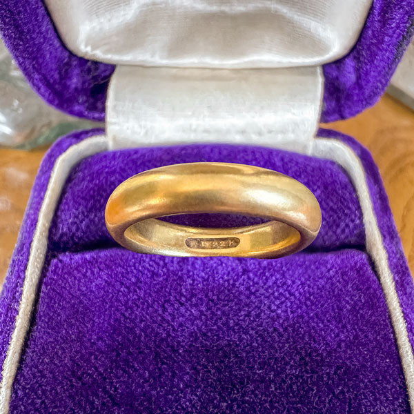 Vintage Half Round Wedding Band, Size 8 1/2