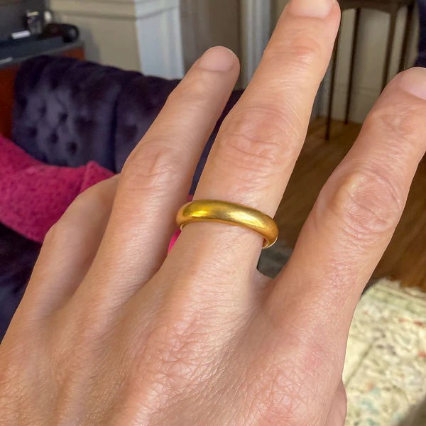 Vintage Half Round Wedding Band, Size 8 1/2 - Image 2