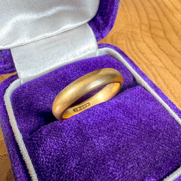 Vintage Half Round Wedding Band, Size 10 3/4