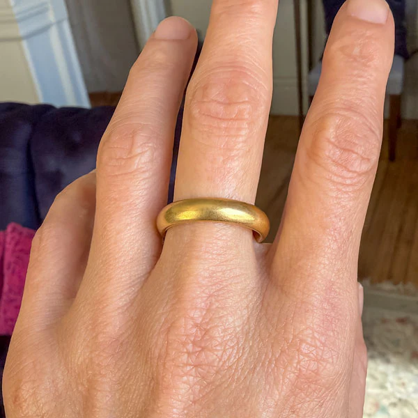 Vintage Half Round Wedding Band, Size 10 3/4 - Image 2