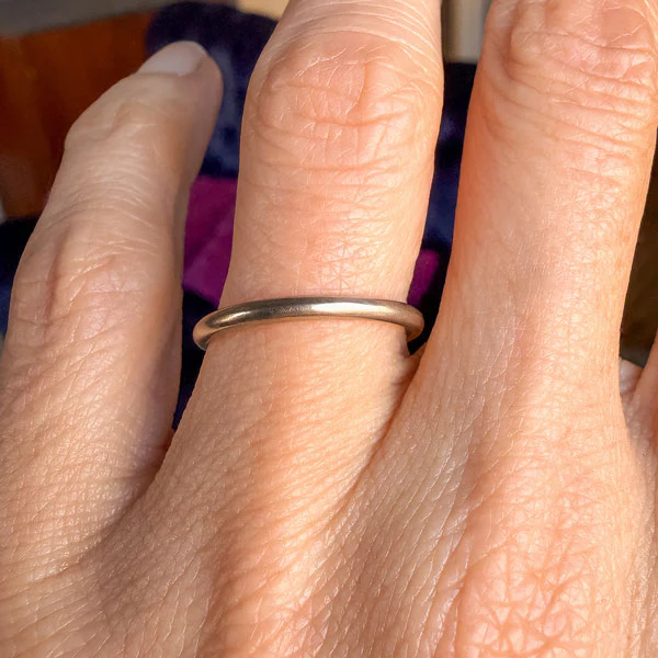 Vintage Half Round Wedding Band Ring, Size 7
