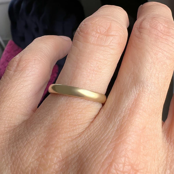 Vintage Half Round Wedding Band, Size 5 3/4