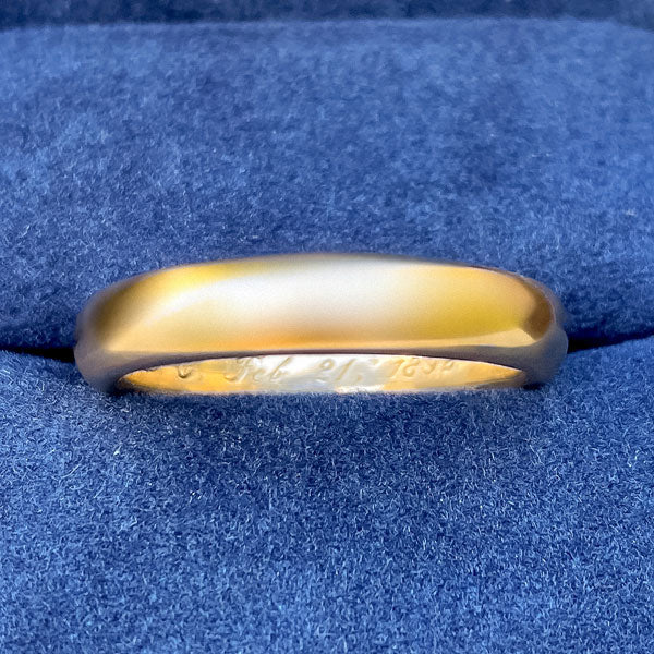 Antique Victorian Half Round Wedding Band Ring, Size 8.5