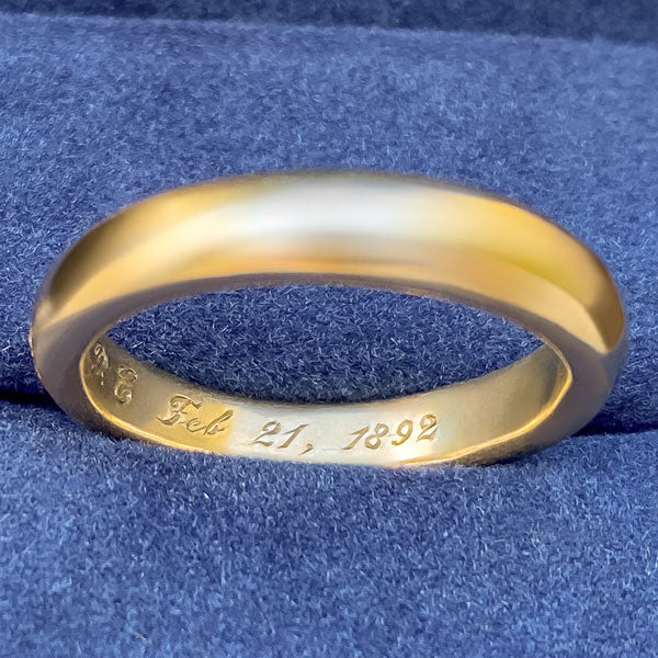 Antique Victorian Half Round Wedding Band Ring, Size 8.5 - Image 4