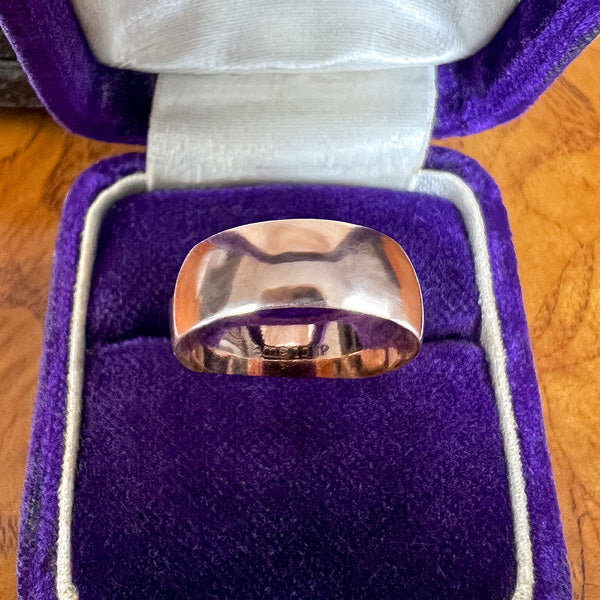 Vintage Half Round Wedding Band, Size 7 3/4
