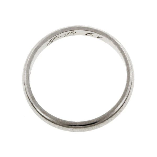 Vintage Half Round Wedding Band Ring, Size 5.75 - Image 2
