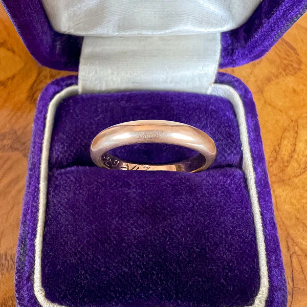 Vintage Half Round Wedding Band Ring, Size 6 1/4