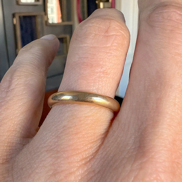 Vintage Half Round Wedding Band Ring, Size 6 1/4 - Image 2