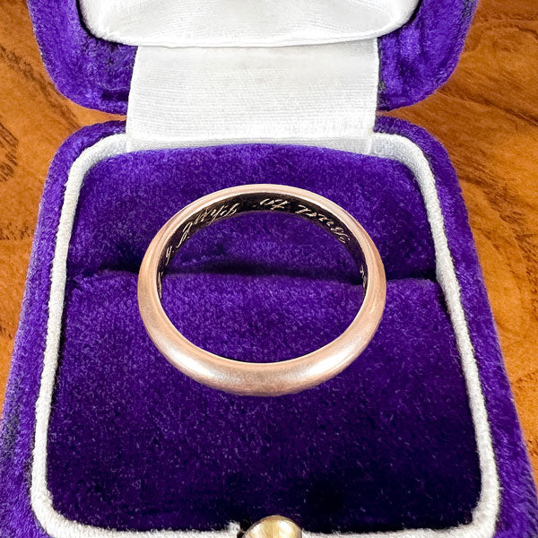 Vintage Half Round Wedding Band Ring, Size 6 1/4 - Image 3