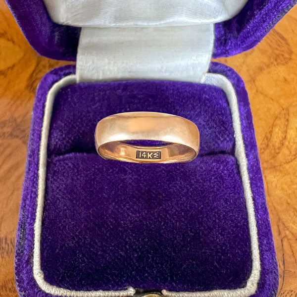 Vintage Half Round Wedding Band Ring, Size 5 3/4